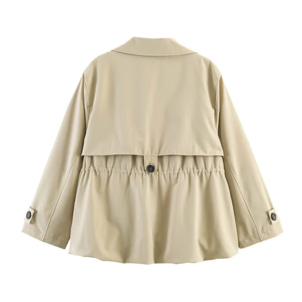 ZARA Stylish Long Sleeve Lapel Trench Coat Adjustable Waist